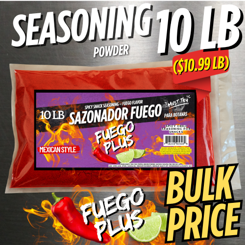 Fuego Seasoning – Extra Spicy Snack Flavor (10 LB) Fuego Sazonador