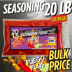 Fuego Seasoning – Extra Spicy Snack Flavor (20 LB) Fuego Sazonador