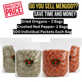 Dried Oregano (500 packets each) & Crushed Red Pepper (500 packets each) – MENUDO