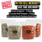 Dried Oregano (500 packets each) & Crushed Red Pepper (500 packets each) – MENUDO