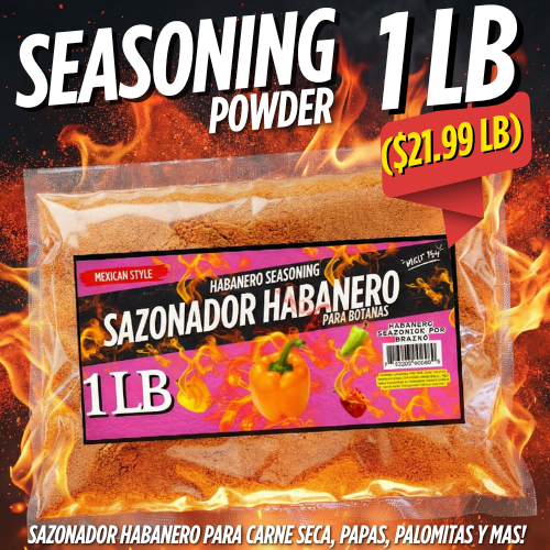 Habanero Seasoning Powder 1 LB – Spicy Chili Blend for Corn, Snacks, Jerky & Popcorn – Bulk Food Service Size