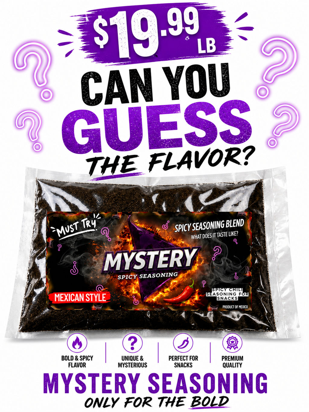 Mystery Flavor Seasoning – Spicy & Bold Snack Powder