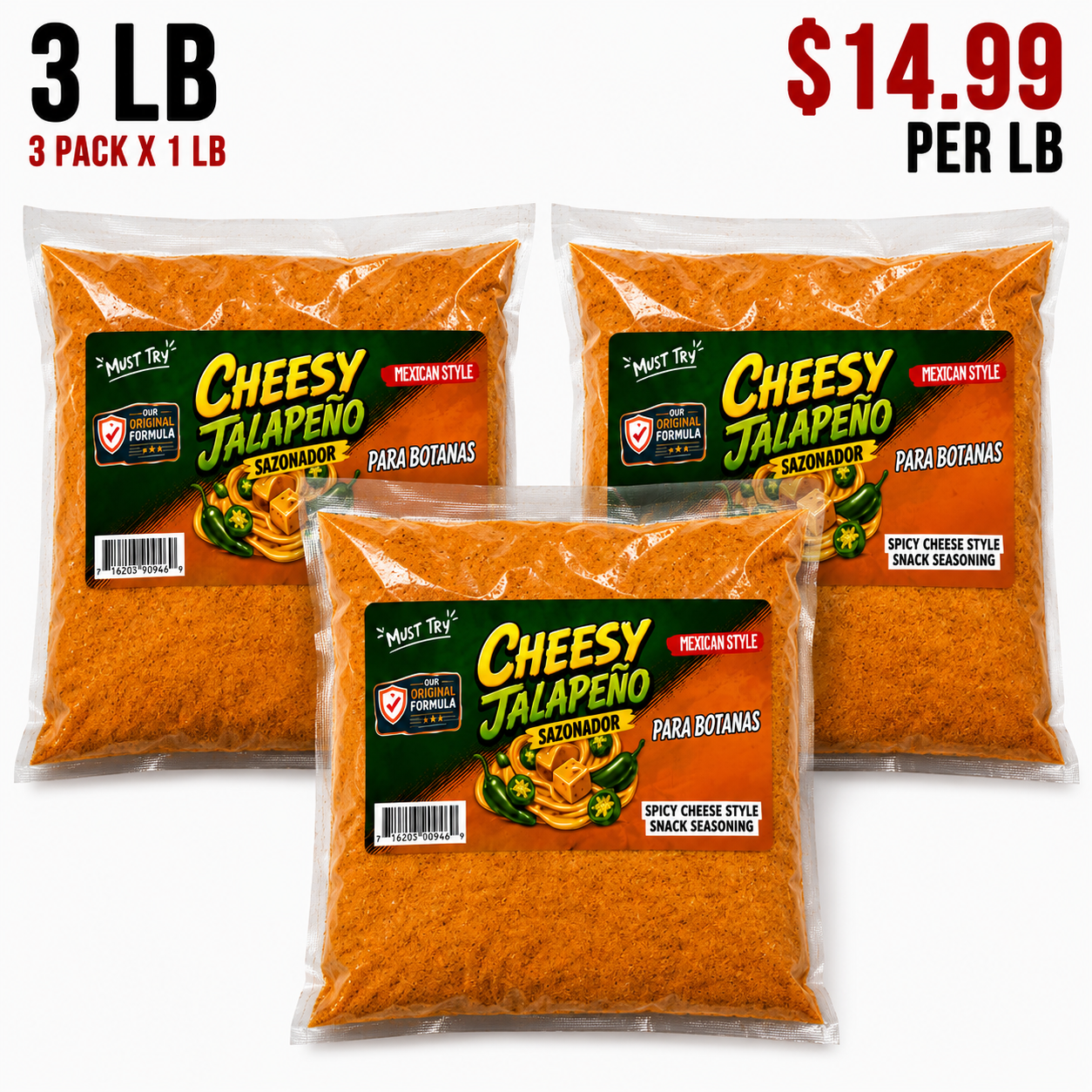 Cheesy Jalapeño  Seasoning 3 LB