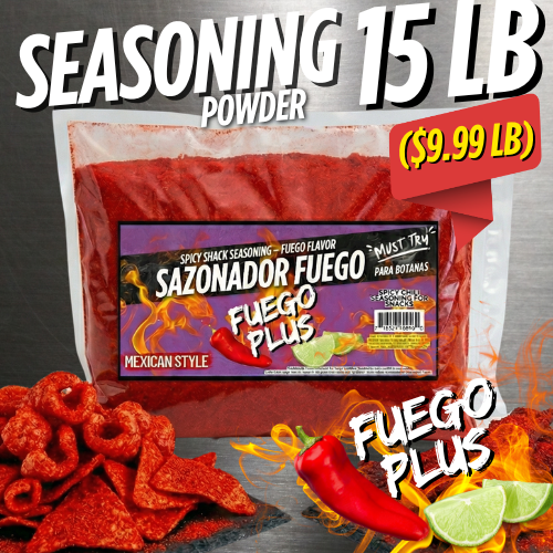 Fuego Seasoning – Extra Spicy Snack Flavor (15 LB) Fuego Sazonador