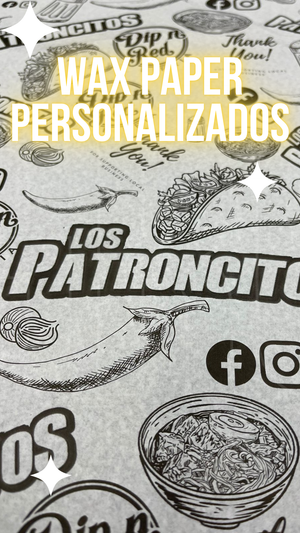 Custom wax paper with restaurant logo used for food wrapping