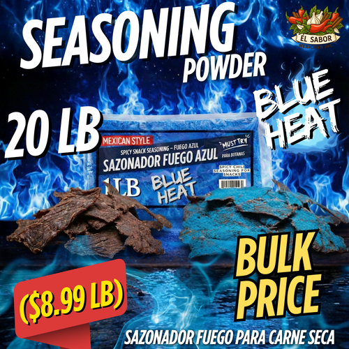 Fuego Azul Seasoning – Blue Heat Seasoning for Beef Jerky & Snacks (20 LB) .